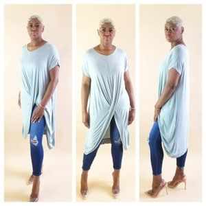 Long Luxe Tunic Top Jade Green